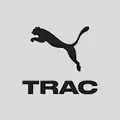 Logo of Pumatrac application with black caption and gray background in square shape.