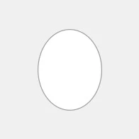 Sketch of the small perfect oval shape at the center with a plain gray background.