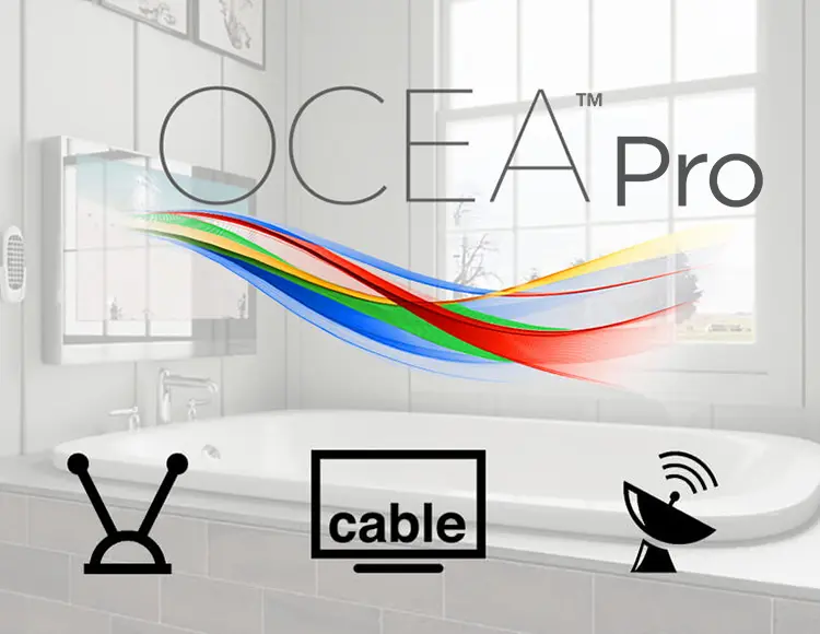 Watch cable TV with this bathroom TV.