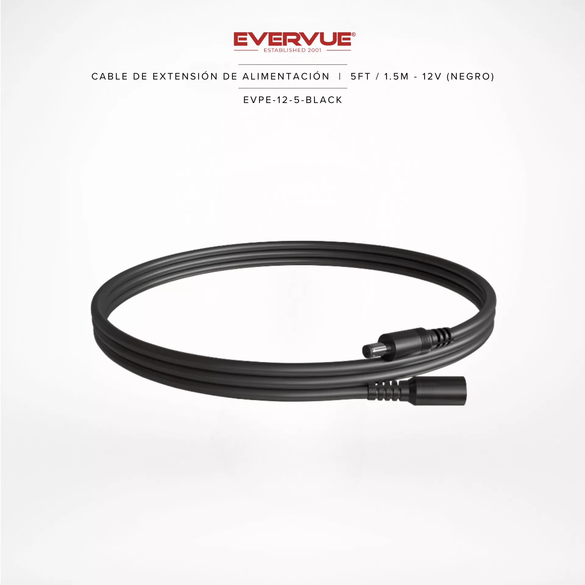12V – 5ft / 150cm Black –(CTCB-15.6-5)