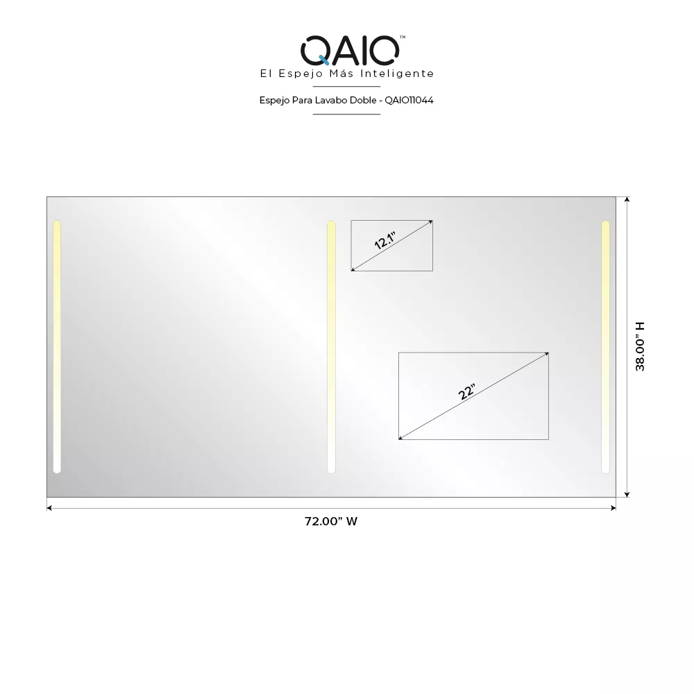 QAIO 72″ de ancho x 38″ de alto, con TV de 22″ (QAIO11044)